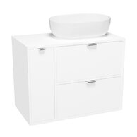 Nábytkový set Cersanit Atrato 80, skříňka 60 pod desku bílá, skříňka 20 cargo pod desku bílá, deska 80 bílá, umyvadlo Moduo 50 na desku oválné bílé