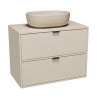 Nábytkový set Cersanit Atrato 80, skříňka 80 pod desku kašmír, deska 80 kašmír, umyvadlo Moduo 50 na desku oválné béžové