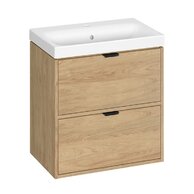 Skříňka Cersanit Atrato 60 s umyvadlem SLIM, dub, set C641, S4007-004