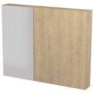 Nábytkový set Cersanit City 100, skříňka 40 zrcadlová dub, skříňka 60 závěsná horní s dvířky dub