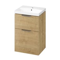 Skříňka Cersanit City 50 pod desku nebo umyvadlo dub, úchytky chrom