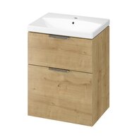 Skříňka Cersanit City 60 pod desku nebo umyvadlo dub, úchytky chrom