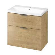 Skříňka Cersanit City 80 pod desku nebo umyvadlo dub, úchytky chrom