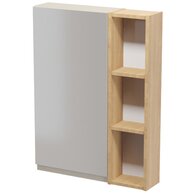 Nábytkový set Cersanit Moduo 60, skříňka 40 zrcadlová závěsná kašmír, skříňka 20 závěsná horní dub hikora