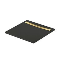 Sprchová vanička Cersanit Kontra 90x90 čtvercová, černá ,kryt zlatý, S207-015