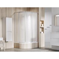 Sprchový kout Ravak Supernova SKCP4 Sabina 80x80 čtyřdílný čtvrtkruhový snížený, satin/pearl, 31144VU0011