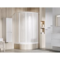 Sprchový kout Ravak Supernova SKCP4 Sabina 90x90 čtyřdílný čtvrtkruhový snížený, bílá/pearl, 31177V10011