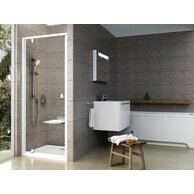 Sprchový kout Ravak Pivot PDOP1/PPS/PPS 80x80 třístěnný, bílá/chrom/transparent