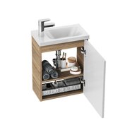 Skříňka pod umývátko Ravak Chrome II 40 pravá, bílá, madlo chrom