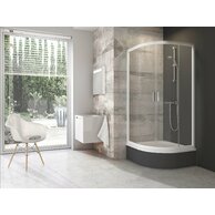 Sprchový kout Ravak Blix BLCP4 Sabina 80x80 čtyřdílný čtvrtkruhový snížený, bílá/transparent, 3B240140Z1