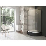 Sprchový kout Ravak Blix BLCP4 Sabina 80x80 čtyřdílný čtvrtkruhový snížený, lesk/grape, 3B240C40ZG