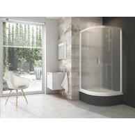 Sprchový kout Ravak Blix BLCP4 Sabina 90x90 čtyřdílný čtvrtkruhový snížený, bílá/grape, 3B270140ZG