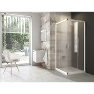 Sprchový kout Ravak Blix BLRV2 80x80 čtyřdílný rohový, bílá/grape, 1LV40100ZG