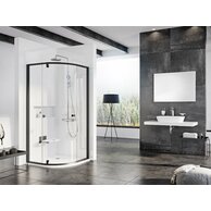 Sprchový kout Ravak Pivot PSKK3 80x80 třídílný čtvrtkruhový, černá/transparentní, 37644300Z1