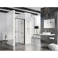 Sprchový kout Ravak Pivot PDOP1/PPS/PPS 80x80 třístěnný, černá/transparent