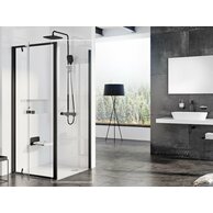 Pevná stěna Ravak Pivot PPS 90, černá/transparent, 90G70300Z1