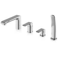 Baterie Ravak Flat vanová, stojánková 4-otvorová, se sprchovým setem, chrom, X070120