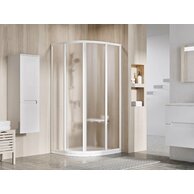 Sprchový kout Ravak Supernova SKCP4 80x80x195 čtyřdílný čtvrtkruhový, bílá/grape, 3114O102ZG