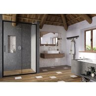 Sprchové dveře Ravak Blix Slim BLSDP2 120 dvoudílné, černá/transparent, X0PMG0300Z1