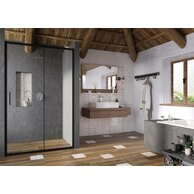 Sprchový kout Ravak Blix Slim BLSDP2/BLSPS 110x80 rohový, černá/transparent