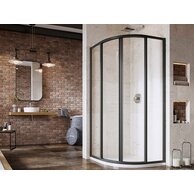 Sprchový kout Ravak Supernova SKCP4 80x80x195 čtyřdílný čtvrtkruhový, černá/transparent, 3114O302Z1