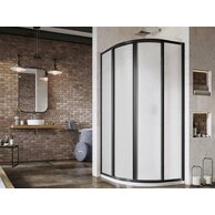 Sprchový kout Ravak Supernova SKCP4 90x90x195 čtyřdílný čtvrtkruhový, černá/pearl, 3117O30211