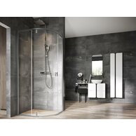 Sprchový kout Ravak Nexty NSKK3 80x80 třídílný čtvrtkruhový, satin/transparent, 3O644U00Z1