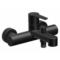 Baterie Ravak Puri vanová nástěnná s přepínačem bez sprchovího setu, černá, X070192