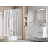 Sprchový box Ravak Supernova ASBKP6 90x90 šestidílný čtvrtkruhový, bílá/frape, 80677112ZG
