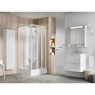 Sprchový box Ravak Supernova ASBP3 80x80 s pevnou stěnou rohový, bílá/transparent, 83644112Z1