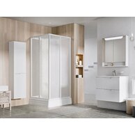 Sprchový box Ravak Supernova ASBRV2 90x90 čtyřdílný rohový, bílá/pearl, 8267711211