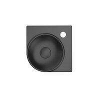 Umývátko Yard 28 C rohové tenkosteněnné na konzoli, s otvorem na baterii, bez přepadu, černá mat, XJX0D228000