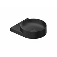 Umyvadlo Ravak Yard 40 tenkostěnné na konzoli, bez otvoru pro baterii, bez přepadu, černá mat, XJX0D040000