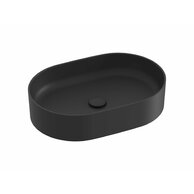 Umyvadlo Ravak Ceramic Slim O 55 na desku tenkostěnné, bez otvoru pro baterii, bez přepadu, černá mat, XJX0D155000