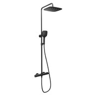 Sprchová souprava Ravak Flat posuvná s termostatickou baterií, se sprchovým setem, černá, X070443
