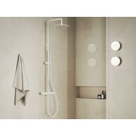 Sprchová souprava Ravak Espirit ES 091.00 posuvná s termostatickou baterií, se sprchovým setem, bílá mat, X070495
