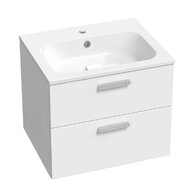 Nábytkový set Ravak SD Chrome II, skříňka 60 pod umyvadlo bílá, madla chrom, umyvadlo Chrome Slim 60 nábytkové bílé