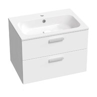 Nábytkový set Ravak SD Chrome II, skříňka 70 pod umyvadlo bílá, madla chrom, umyvadlo Chrome Slim 70 nábytkové bílé