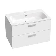 Nábytkový set Ravak SD Chrome II, skříňka 80 pod umyvadlo bílá, madla chrom, umyvadlo Chrome Slim 80 nábytkové bílé