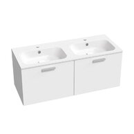 Nábytkový set Ravak SD Chrome II, skříňka 120 pod umyvadlo bílá, madla chrom, umyvadlo Chrome Slim 120 nábytkové bílé