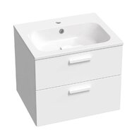 Nábytkový set Ravak SD Chrome II, skříňka 60 pod umyvadlo bílá, madla bílá, umyvadlo Chrome Slim 60 nábytkové bílé