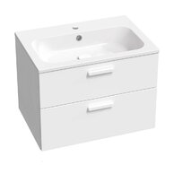 Nábytkový set Ravak SD Chrome II, skříňka 70 pod umyvadlo bílá, madla bílá, umyvadlo Chrome Slim 70 nábytkové bílé