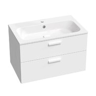 Nábytkový set Ravak SD Chrome II, skříňka 80 pod umyvadlo bílá, madla bílá, umyvadlo Chrome Slim 80 nábytkové bílé