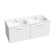 Nábytkový set Ravak SD Chrome II, skříňka 120 pod umyvadlo bílá, madla bílá, umyvadlo Chrome Slim 120 nábytkové bílé