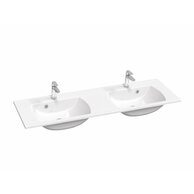 Dvojumyvadlo Ravak Classic Slim 130 nábytkové tenkostěnné, s otvory pro baterie, s přepadem, bílá, XJX01113001