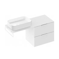 Nábytkový set Ravak SD Comfort II, skříňka 60 s deskou 120 bílá, madla chrom, konzola na ručníky chrom, umyvadlo Ceramic Slim 55 na desku hranaté bílé