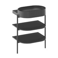 Nábytkový set Ravak Yard, policový nábytek 60 pod umyvadlo černá mat, umyvadlo Yard 60 na desku kulaté černé