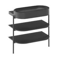 Nábytkový set Ravak Yard, policový nábytek 80 pod umyvadlo černá mat, umyvadlo Yard 80 na desku kulaté černé