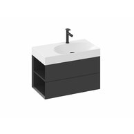 Skříňka pod umyvadlo Ravak SD Lite 80, černá mat, levá, X000001874