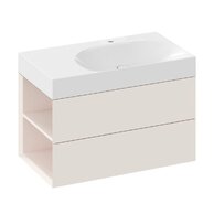 Nábytkový set Ravak Lite, skříňka 80 pod umyvadlo alabaster pink, levá, umyvadlo Lite 80 nábytkové bílé